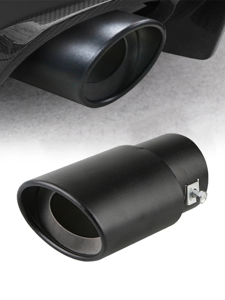 Universal 2.5'' Chrome Stainless Steel Exhaust Muffler Tip – Sporty Rear Tail Pipe for Most Cars