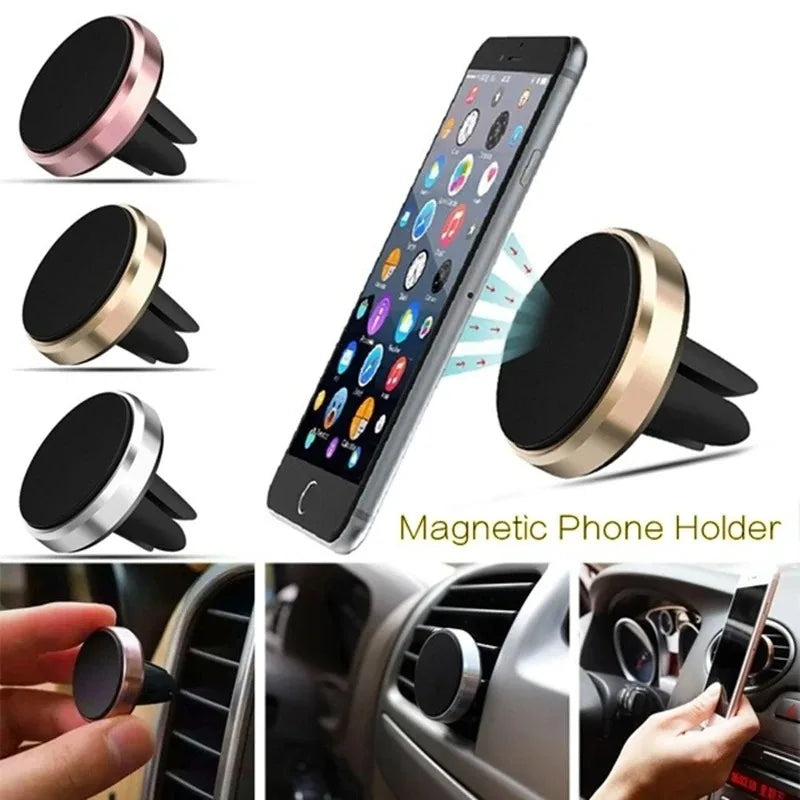 Magnetic Car Phone Mount – Ultra-Strong Grip, One-Handed Use, Air Vent Fit