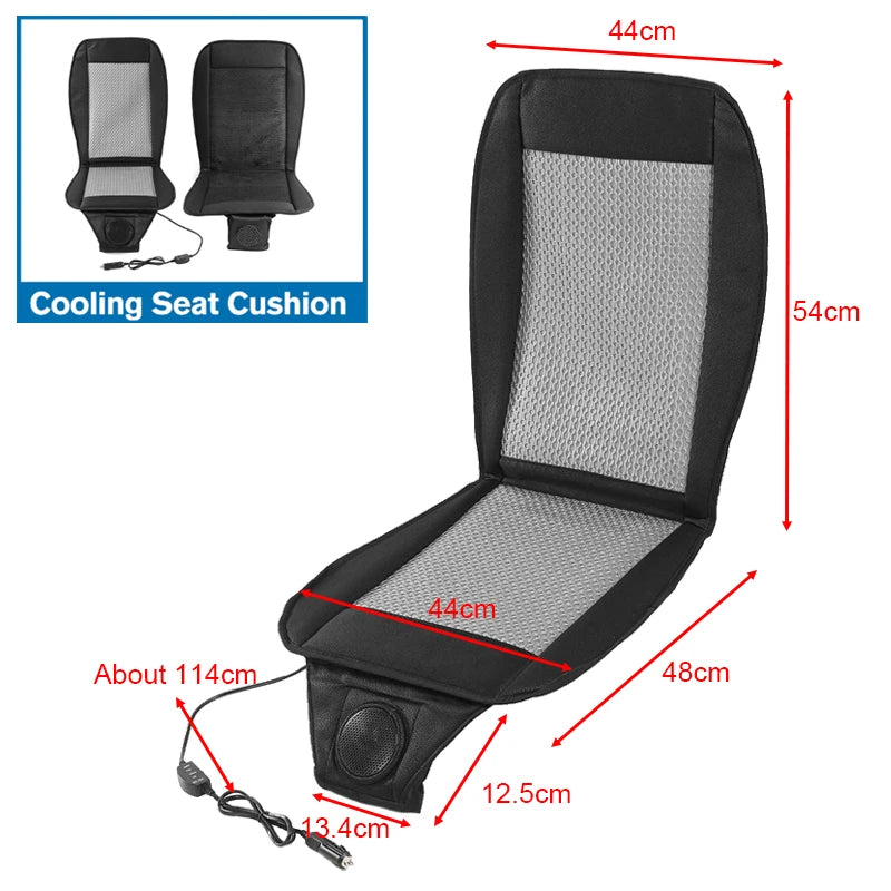 12V Car Cooling Seat Cushion with 8 Fans – Fast Ventilation & Breathable Summer Seat Pad