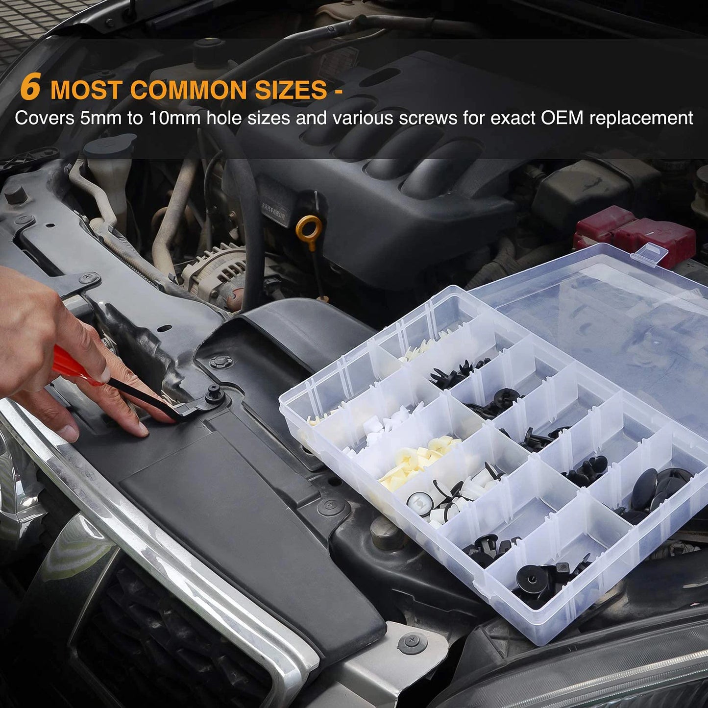 100pcs Auto Fastener Clip Kit – Car Body Push Retainer Pins, Rivet Clips for Bumper, Fender, Door & Trim Panels