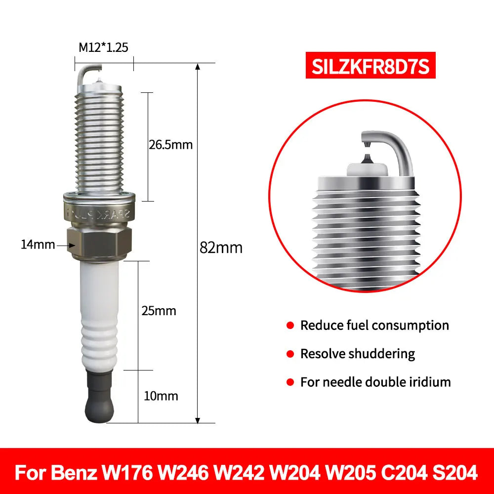 Dual Iridium Spark Plug – SILZKFR8D7S 95875 Equivalent | OE:A0041597503 | For INFINITI Q30/Q50, Mercedes-Benz