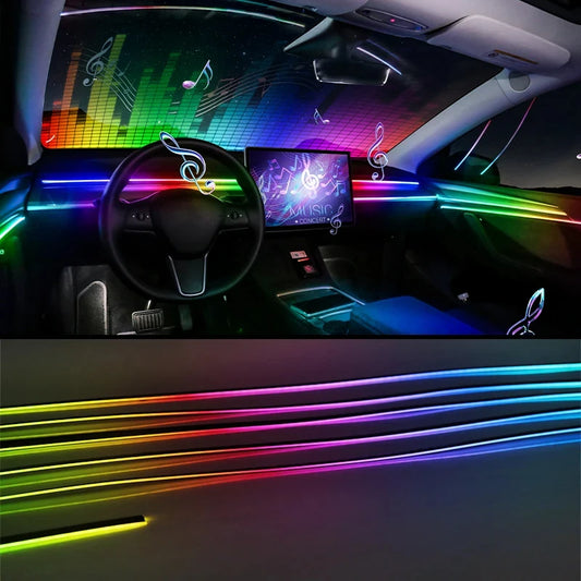 RGB LED Car Ambient Light – USB, App Control, Music Sync (Multiple Kit Options)