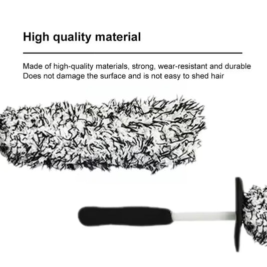 Premium Microfiber Wheel Brush – Non-Slip Handle Rim & Spoke Cleaning Tool for Car Detailing