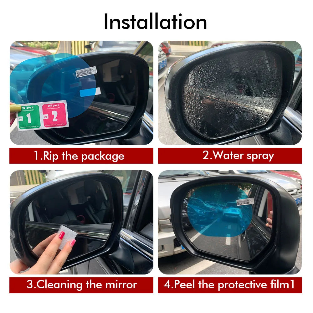 Rainproof & Anti-Fog Film for Car Mirrors – Waterproof Rearview & Side Window Protective Film