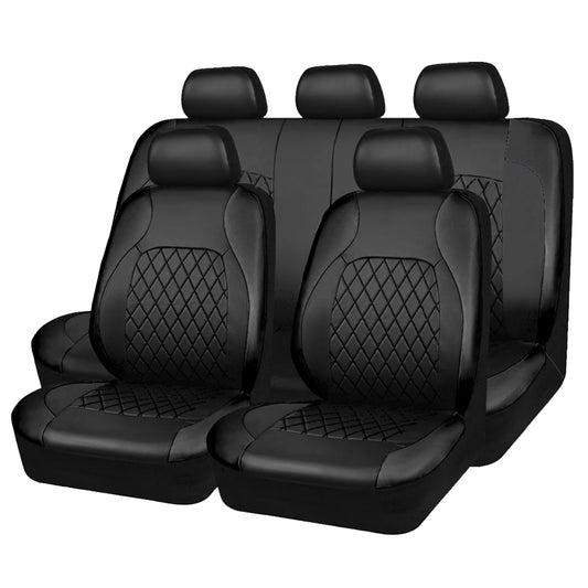 Premium All-Season PU Leather Car Seat Covers – Waterproof, Quilted, Full-Surround Protection for Cars, SUVs & Trucks
