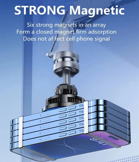 Magnetic Car Wireless Charger with Cooling for MagSafe iPhone 12–16 Pro Max – Fast Car Mount