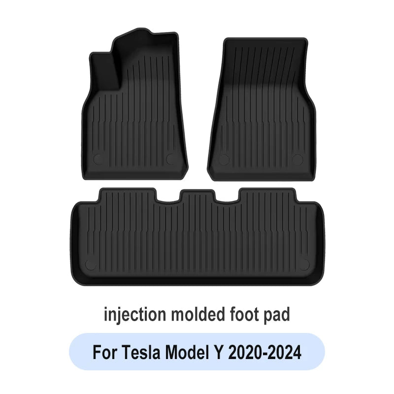 All-Season Waterproof TPE Floor Mats for Tesla Model 3 & Y (2019-2025) — Durable, Non-Slip, Custom Fit