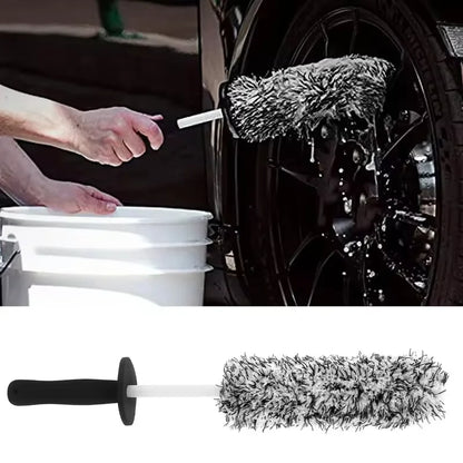 Premium Microfiber Wheel Brush – Non-Slip Handle Rim & Spoke Cleaning Tool for Car Detailing