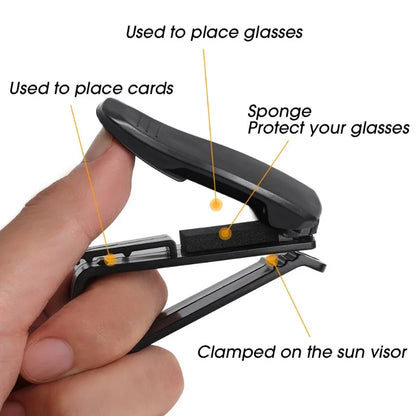 Universal Car Sun Visor Sunglasses & Card Holder – 1 or 2pcs Clip-On Organizer for Glasses, Cards, and Tickets