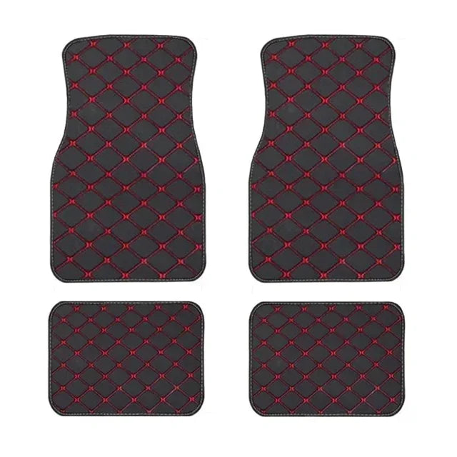 4PCS Universal Car Floor Mats – PU Leather Waterproof Auto Foot Pad Protector Carpet Set (Front & Rear)