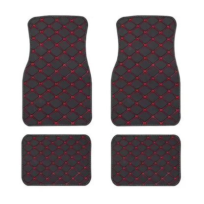 4PCS Universal Car Floor Mats – PU Leather Waterproof Auto Foot Pad Protector Carpet Set (Front & Rear)