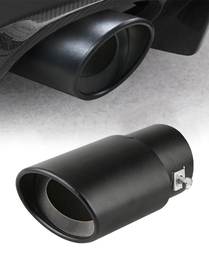 Universal 2.5'' Chrome Stainless Steel Exhaust Muffler Tip – Sporty Rear Tail Pipe for Most Cars