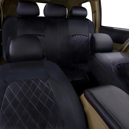 Premium All-Season PU Leather Car Seat Covers – Waterproof, Quilted, Full-Surround Protection for Cars, SUVs & Trucks