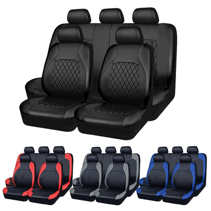 Premium All-Season PU Leather Car Seat Covers – Waterproof, Quilted, Full-Surround Protection for Cars, SUVs & Trucks