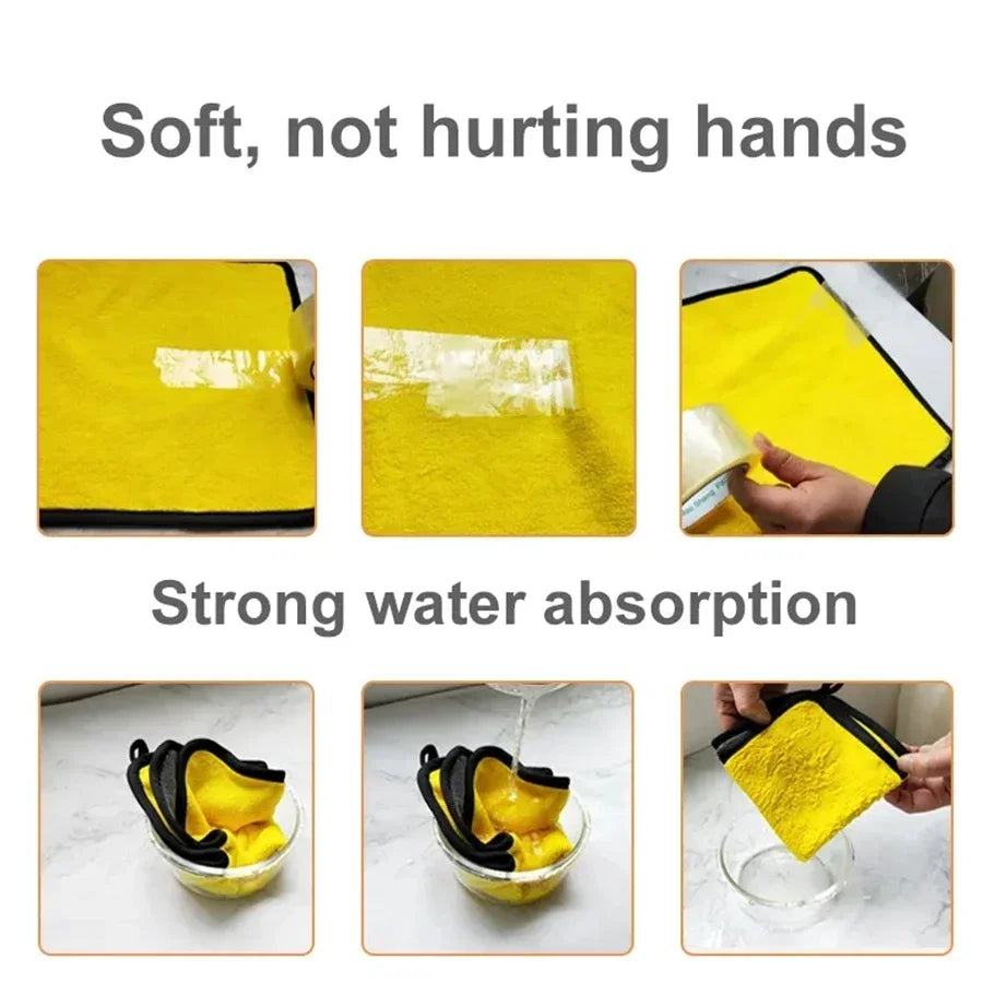 1/2/6PCS Premium Microfiber Car Cleaning Towels – Ultra-Soft, Scratch-Free Detailing Cloths for Washing, Drying & Polishing