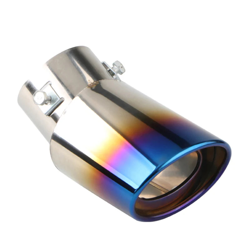 Universal 2.5'' Chrome Stainless Steel Exhaust Muffler Tip – Sporty Rear Tail Pipe for Most Cars