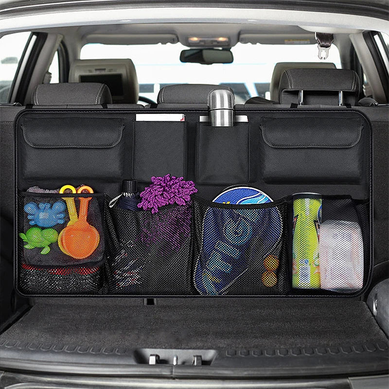 Universal Large Capacity Car Trunk Hanging Storage Bag – Waterproof Oxford Multi-Pocket Organizer for Back Seat & Trunk