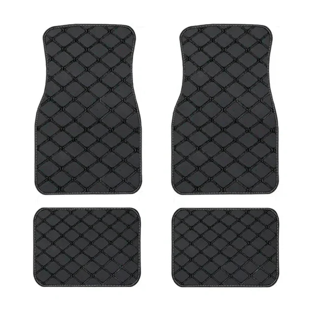 4PCS Universal Car Floor Mats – PU Leather Waterproof Auto Foot Pad Protector Carpet Set (Front & Rear)