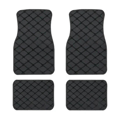 4PCS Universal Car Floor Mats – PU Leather Waterproof Auto Foot Pad Protector Carpet Set (Front & Rear)