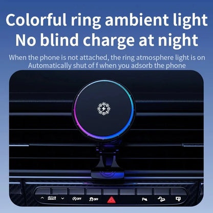Magnetic Car Wireless Charger with Cooling for MagSafe iPhone 12–16 Pro Max – Fast Car Mount
