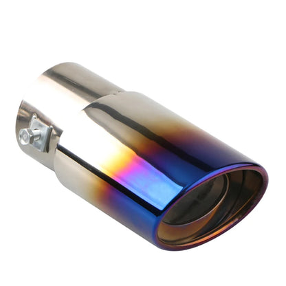 Universal 2.5'' Chrome Stainless Steel Exhaust Muffler Tip – Sporty Rear Tail Pipe for Most Cars