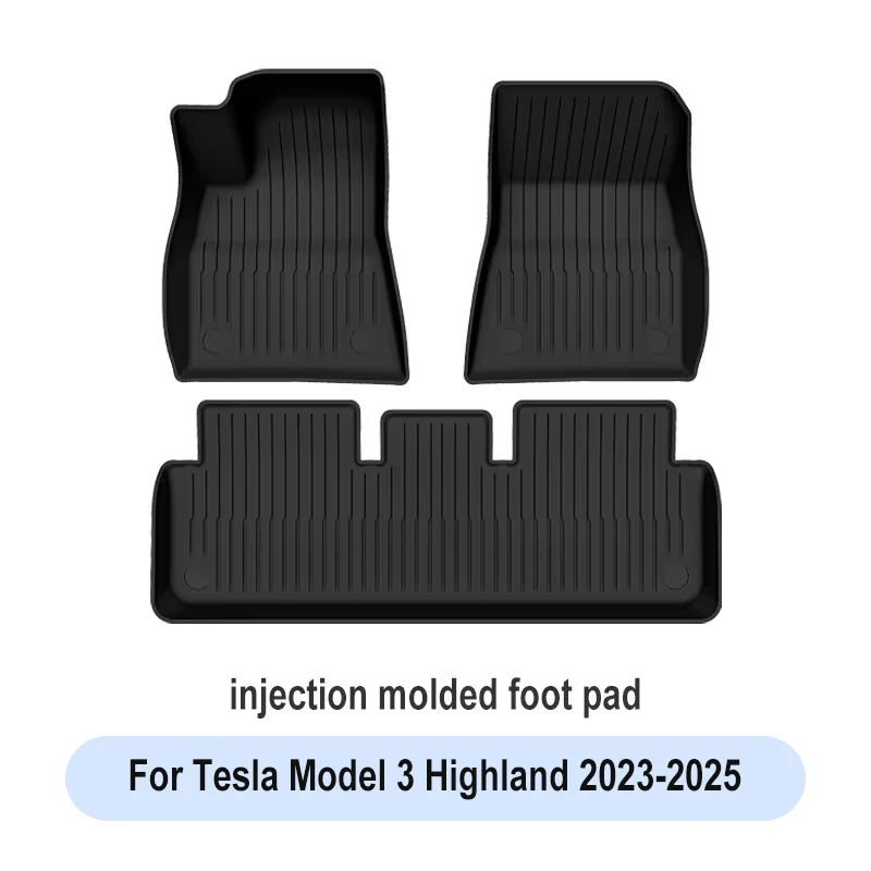 All-Season Waterproof TPE Floor Mats for Tesla Model 3 & Y (2019-2025) — Durable, Non-Slip, Custom Fit