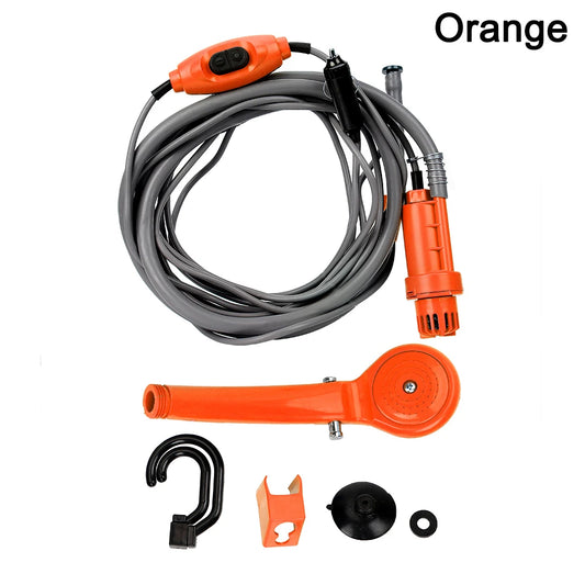 12V Portable Car Washer & Outdoor Shower – DC Powered via Cigarette Lighter for Car Cleaning, Camping & Travel