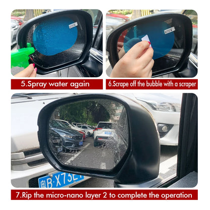 Rainproof & Anti-Fog Film for Car Mirrors – Waterproof Rearview & Side Window Protective Film