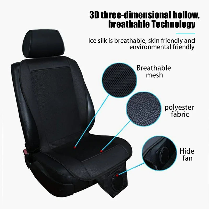 12V Car Cooling Seat Cushion with 8 Fans – Fast Ventilation & Breathable Summer Seat Pad