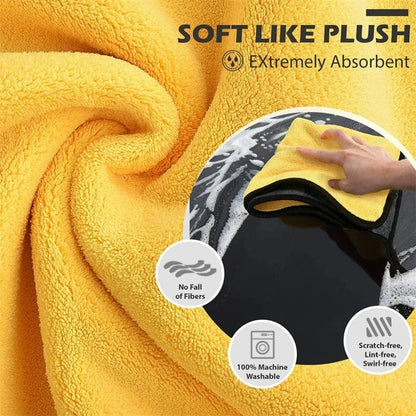 1/2/6PCS Premium Microfiber Car Cleaning Towels – Ultra-Soft, Scratch-Free Detailing Cloths for Washing, Drying & Polishing
