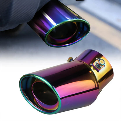 Universal 2.5'' Chrome Stainless Steel Exhaust Muffler Tip – Sporty Rear Tail Pipe for Most Cars