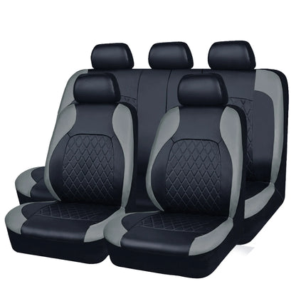 Premium All-Season PU Leather Car Seat Covers – Waterproof, Quilted, Full-Surround Protection for Cars, SUVs & Trucks