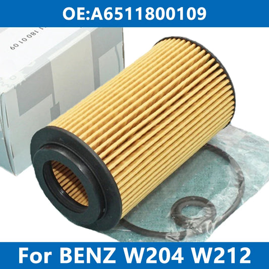 1/6/10PCS Engine Oil Filter A6511800109 for Mercedes-Benz W204 W205 W212 A180 B200 C200 E220 E250 CDI CLA GLA GLC GLK OM651