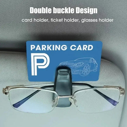 Universal Car Sun Visor Sunglasses & Card Holder – 1 or 2pcs Clip-On Organizer for Glasses, Cards, and Tickets