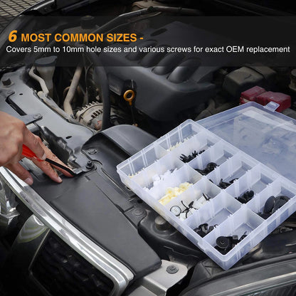 100pcs Auto Fastener Clip Kit – Car Body Push Retainer Pins, Rivet Clips for Bumper, Fender, Door & Trim Panels