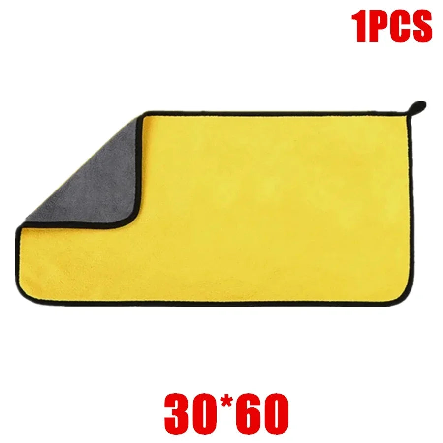 1/2/6PCS Premium Microfiber Car Cleaning Towels – Ultra-Soft, Scratch-Free Detailing Cloths for Washing, Drying & Polishing