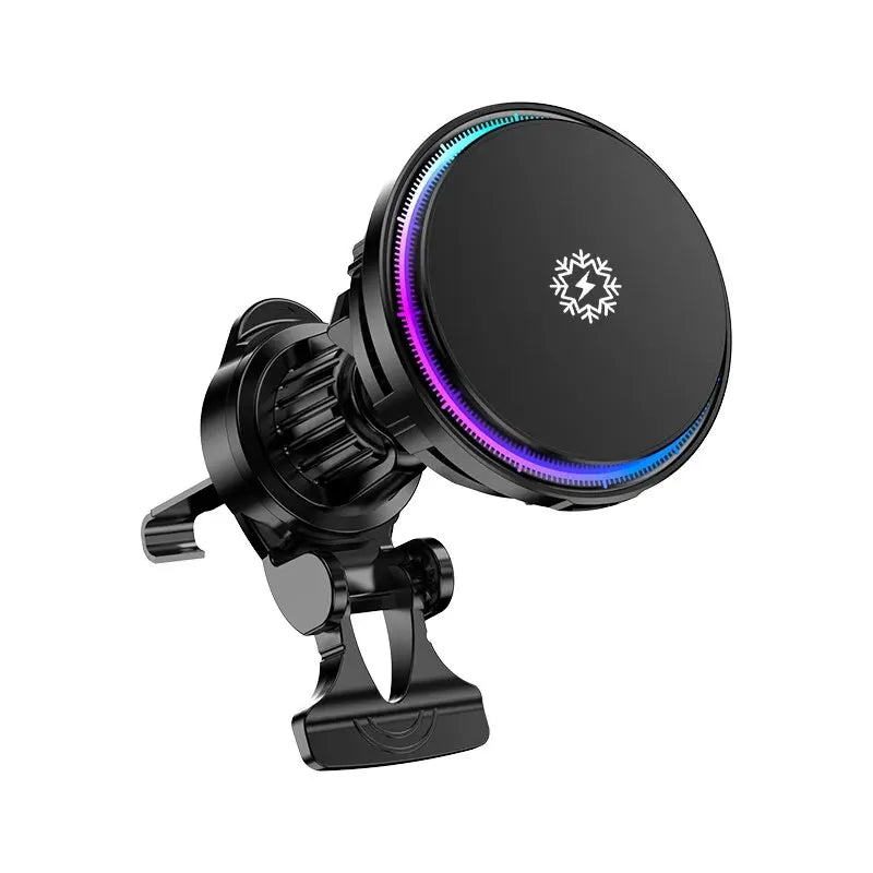 Magnetic Car Wireless Charger with Cooling for MagSafe iPhone 12–16 Pro Max – Fast Car Mount