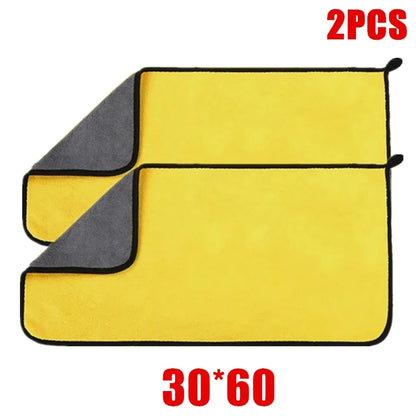 1/2/6PCS Premium Microfiber Car Cleaning Towels – Ultra-Soft, Scratch-Free Detailing Cloths for Washing, Drying & Polishing