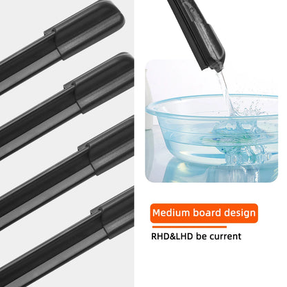 Premium All-Weather Windshield Wipers – 13" to 28" | J/U Hook Fit | For High-End Vehicles