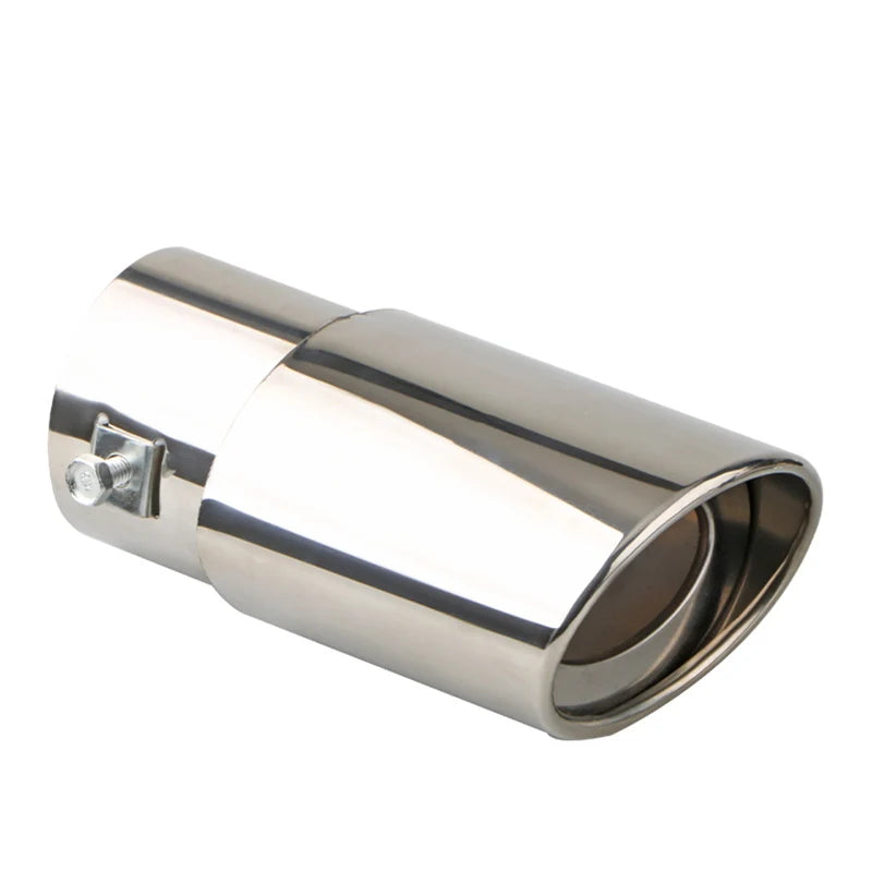 Universal 2.5'' Chrome Stainless Steel Exhaust Muffler Tip – Sporty Rear Tail Pipe for Most Cars