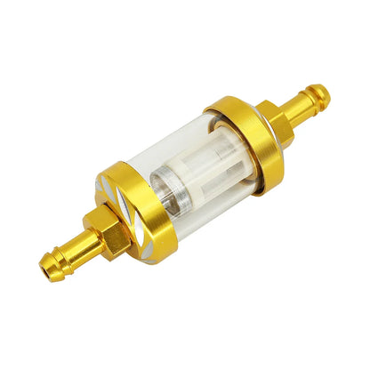 8mm CNC Aluminum Fuel Filter – Universal Inline Gasoline/Oil Filter for Dirt & Pit Bikes 125cc–160cc (CRF70, TTR110, KLX65, etc.)
