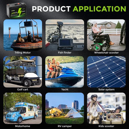 12V 150Ah Lithium LiFePO4 Deep Cycle Battery with Built-in BMS – Ideal for Solar, Fish Finder, Power Wheels, Lighting & Off-Grid Applications