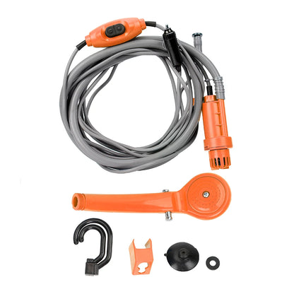 12V Portable Car Washer & Outdoor Shower – DC Powered via Cigarette Lighter for Car Cleaning, Camping & Travel