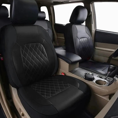 Premium All-Season PU Leather Car Seat Covers – Waterproof, Quilted, Full-Surround Protection for Cars, SUVs & Trucks