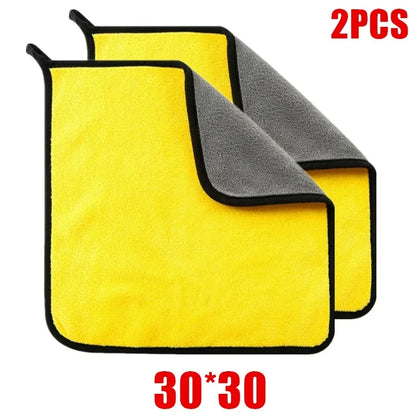 1/2/6PCS Premium Microfiber Car Cleaning Towels – Ultra-Soft, Scratch-Free Detailing Cloths for Washing, Drying & Polishing