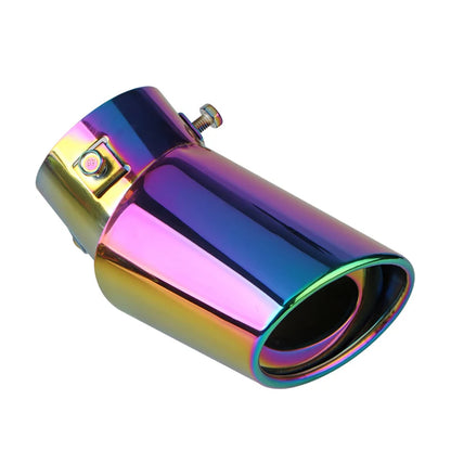 Universal 2.5'' Chrome Stainless Steel Exhaust Muffler Tip – Sporty Rear Tail Pipe for Most Cars