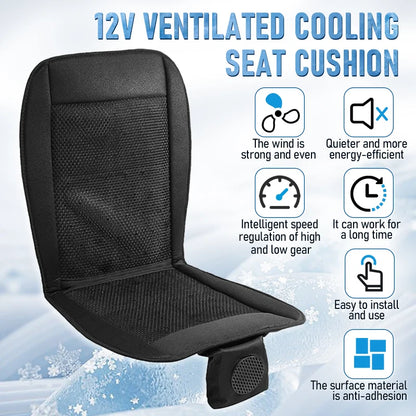 12V Car Cooling Seat Cushion with 8 Fans – Fast Ventilation & Breathable Summer Seat Pad