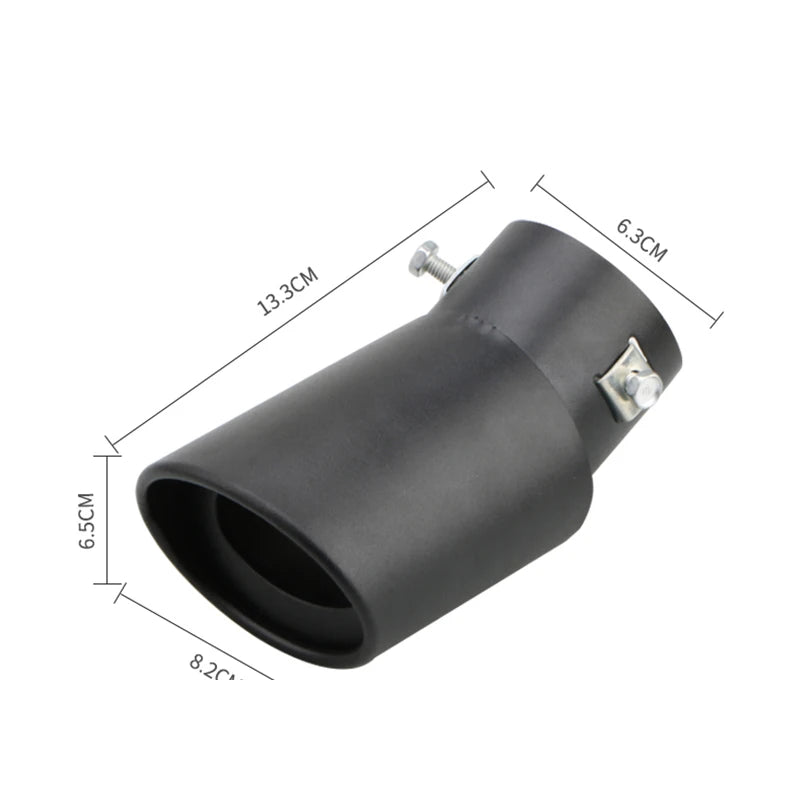 Universal 2.5'' Chrome Stainless Steel Exhaust Muffler Tip – Sporty Rear Tail Pipe for Most Cars