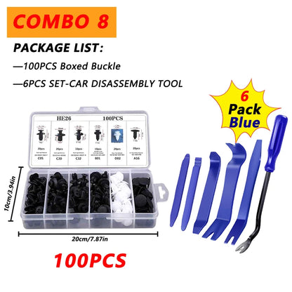 100pcs Auto Fastener Clip Kit – Car Body Push Retainer Pins, Rivet Clips for Bumper, Fender, Door & Trim Panels