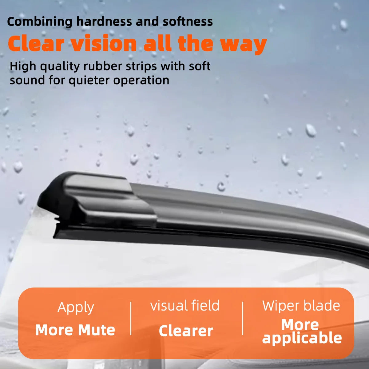 Premium All-Weather Windshield Wipers – 13" to 28" | J/U Hook Fit | For High-End Vehicles
